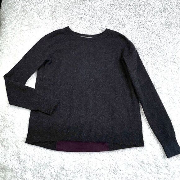 360 Cashmere Sweater Heathered Black Purple - Picture 1 of 6